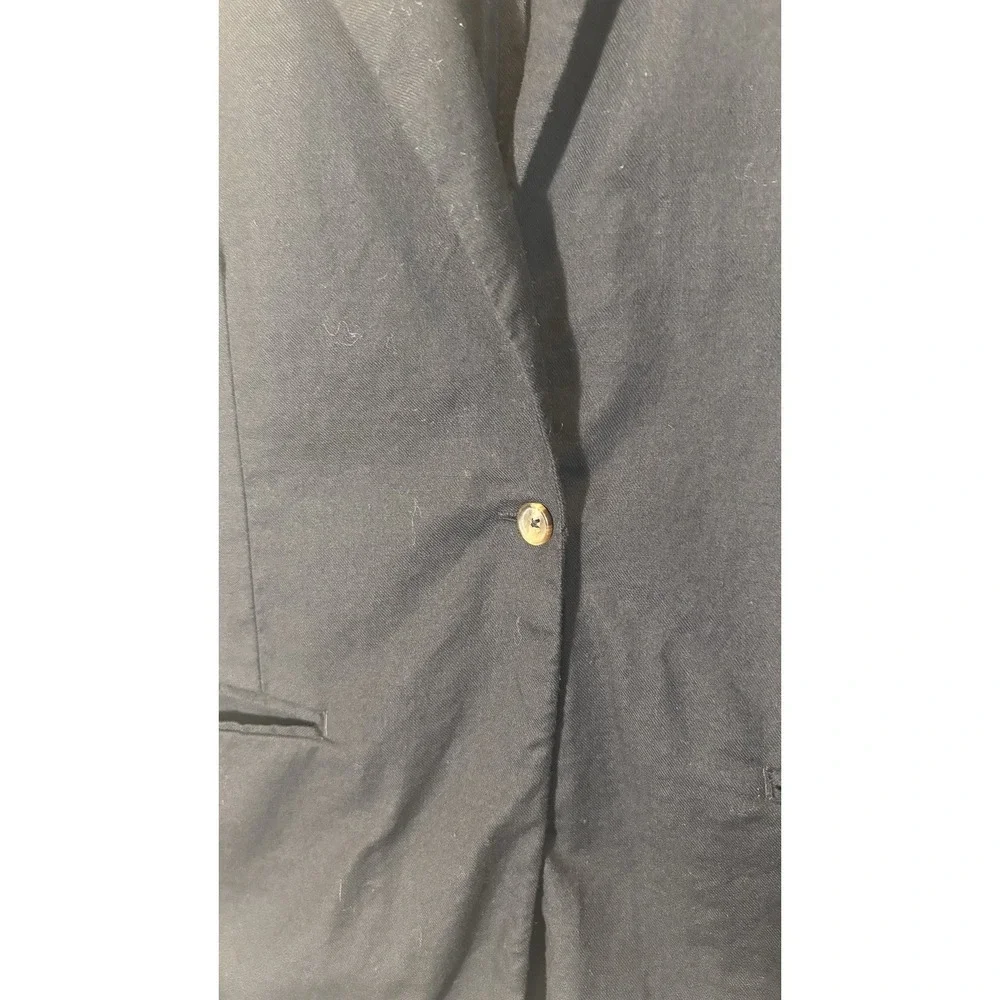 Lucky Brand Women Medium Black Cotton Single Button Blazer‎ Jacket Staple Piece